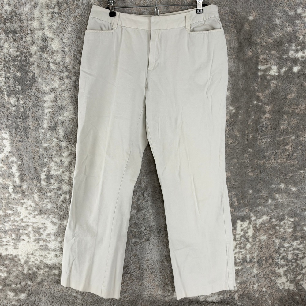 St. John's Bay Size 14 Stretch Casual Career Chino Pants Off-White Women